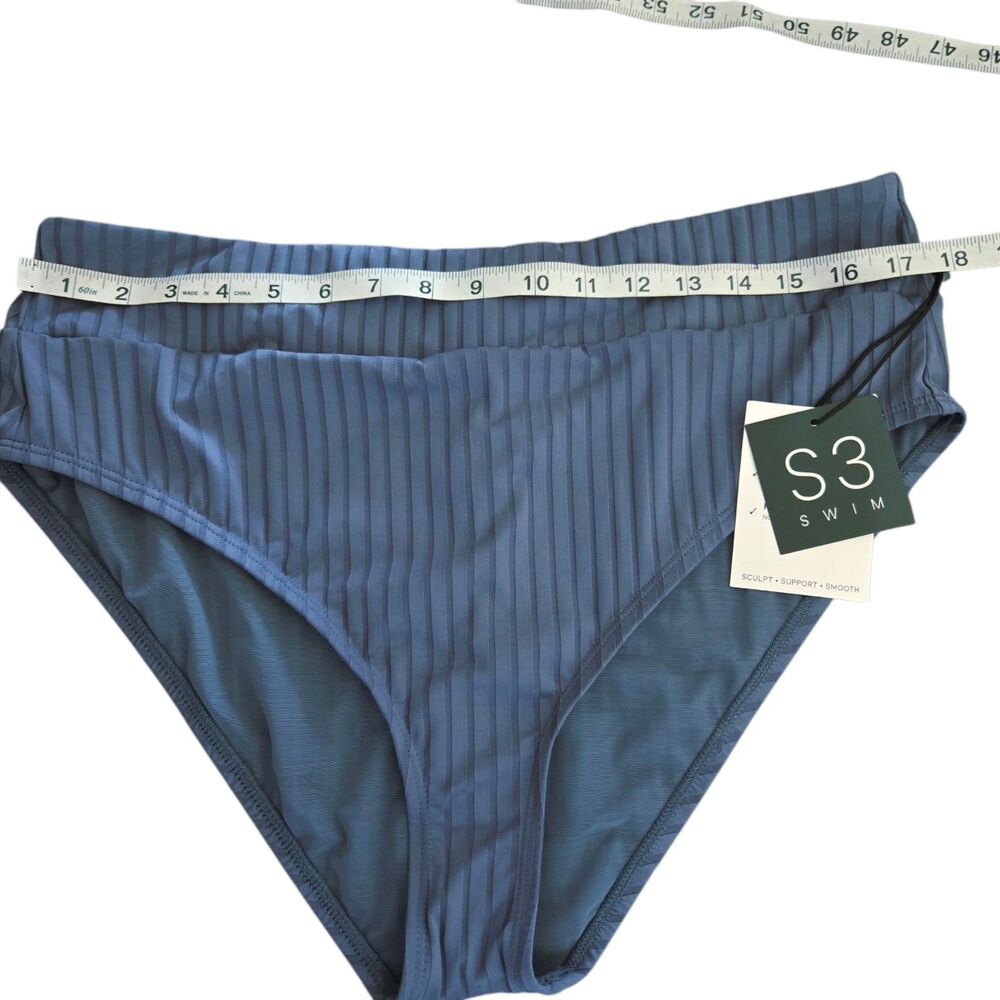 S3 Women's Swim Bottom  Blue Ribbon XL Summer Pool Waist Band NWT